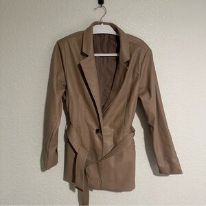 City Chic Tan Belted Blazer